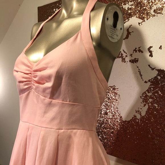 J.Crew Light Pink Halter Flare Dress. Size 2 - Picture 4 of 7